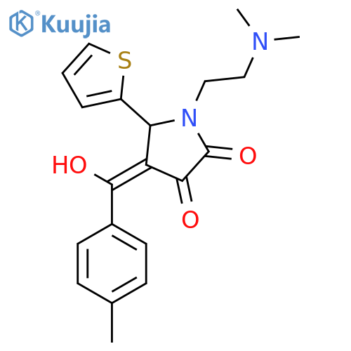 1-2-(dimethylamino)ethyl-3-hydroxy-4-(4-methylbenzoyl)-5-(thiophen-2-yl)-2,5-dihydro-1H-pyrrol-2-one structure