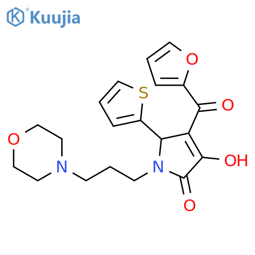 4-(furan-2-carbonyl)-3-hydroxy-1-3-(morpholin-4-yl)propyl-5-(thiophen-2-yl)-2,5-dihydro-1H-pyrrol-2-one structure