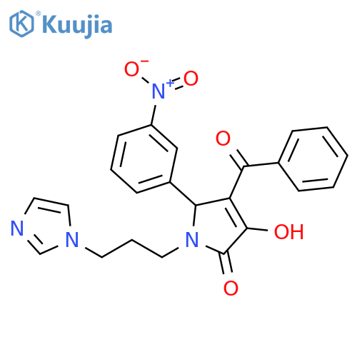 1-(3-(1H-imidazol-1-yl)propyl)-4-benzoyl-3-hydroxy-5-(3-nitrophenyl)-1H-pyrrol-2(5H)-one structure