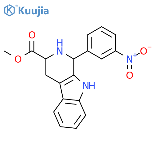 1H-Pyrido[3,4-b]indole-3-carboxylic acid, 2,3,4,9-tetrahydro-1-(3-nitrophenyl)-, methyl ester, (3S)- structure