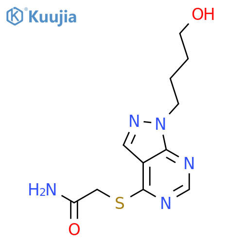 Acetamide, 2-[[1-(4-hydroxybutyl)-1H-pyrazolo[3,4-d]pyrimidin-4-yl]thio]- structure
