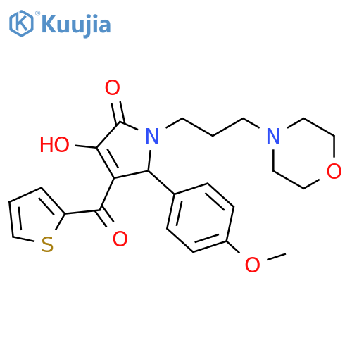 3-hydroxy-5-(4-methoxyphenyl)-1-3-(morpholin-4-yl)propyl-4-(thiophene-2-carbonyl)-2,5-dihydro-1H-pyrrol-2-one structure