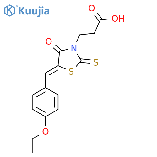 3-[(5Z)-5-[(4-ethoxyphenyl)methylidene]-4-oxo-2-sulfanylidene-1,3-thiazolidin-3-yl]propanoic acid structure