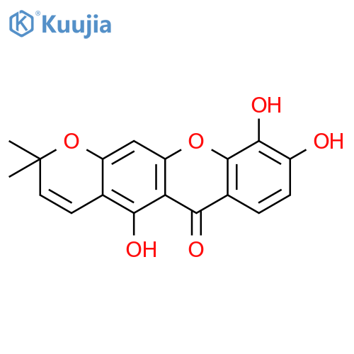 5,9,10-trihydroxy-2,2-dimethyl-2H,6H-pyrano[3,2-b]xanthen-6-one structure