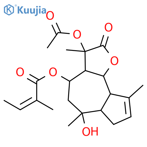 (3aR,4S,6S,6aS,9aS,9bS)-3-(acetyloxy)-6-hydroxy-3,6,9-trimethyl-2-oxo-2,3,3a,4,5,6,6a,7,9a,9b-decahydroazuleno[4,5-b]furan-4-yl (2Z)-2-methylbut-2-enoate structure