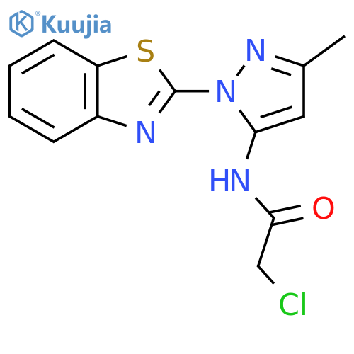 N-[2-(1,3-benzothiazol-2-yl)-5-methylpyrazol-3-yl]-2-chloroacetamide structure