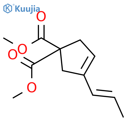 3-Cyclopentene-1,1-dicarboxylic acid, 3-(1-propenyl)-, dimethyl ester structure