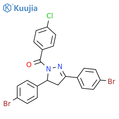 3,5-bis(4-bromophenyl)-1-(4-chlorobenzoyl)-4,5-dihydro-1H-pyrazole structure