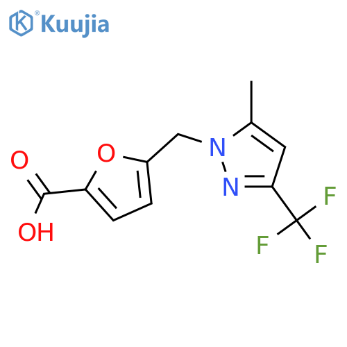 5-(5-Methyl-3-trifluoromethyl-pyrazol-1-ylmethyl)-furan-2-carboxylic acid structure