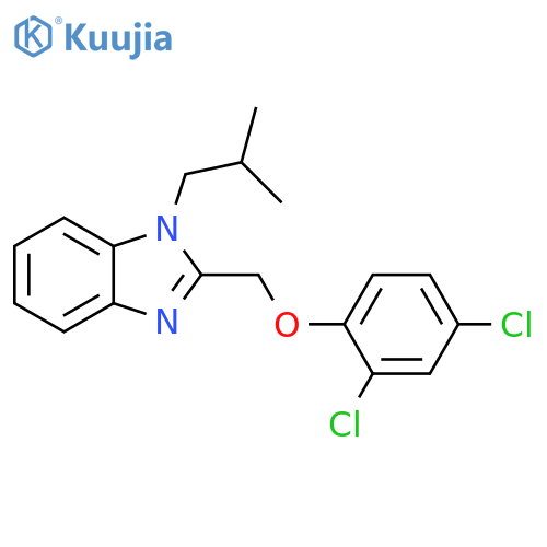 2-(2,4-dichlorophenoxy)methyl-1-(2-methylpropyl)-1H-1,3-benzodiazole structure