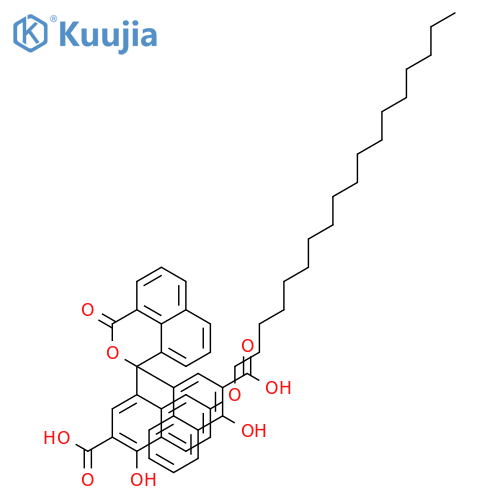 2-Naphthalenecarboxylicacid,4-[1-(3-carboxy-4-hydroxy-1-naphthalenyl)-3-oxo-1H,3H-naphtho[1,8-cd]pyran-1-yl]-1-hydroxy-6-(octadecyloxy)- structure