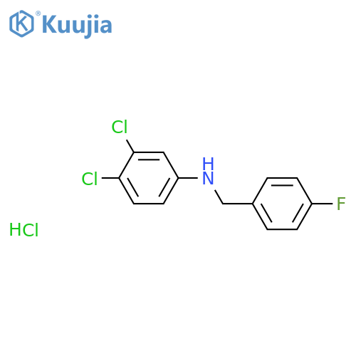 BENZENEMETHANAMINE, N-(3,4-DICHLOROPHENYL)-4-FLUORO-, HYDROCHLORIDE structure