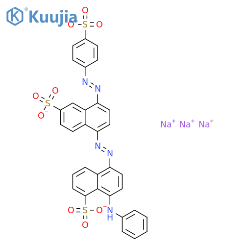 trisodium 8-anilino-5-[[6-sulfonato-4-(4-sulfonatophenyl)azo-1-naphthyl]azo]naphthalene-1-sulfonate structure