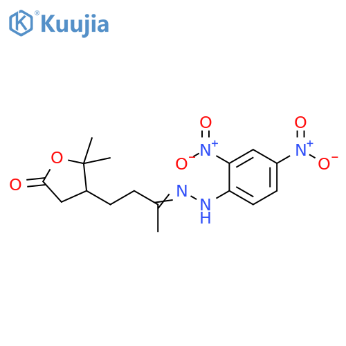 2(3H)-Furanone, 4-[3-[2-(2,4-dinitrophenyl)hydrazinylidene]butyl]dihydro-5,5-dimethyl- structure