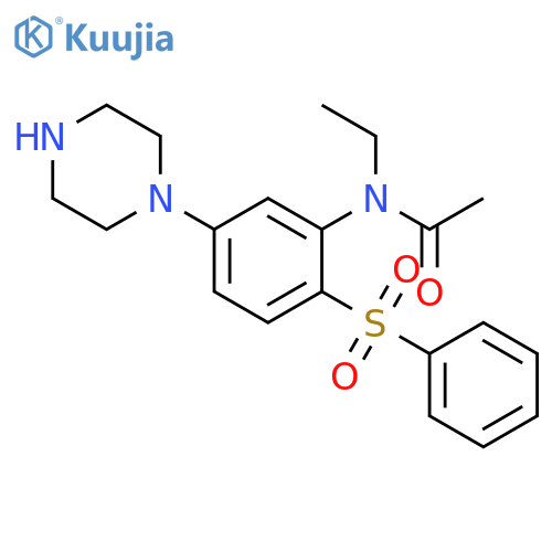 Acetamide, N-ethyl-N-[2-(phenylsulfonyl)-5-(1-piperazinyl)phenyl]- structure