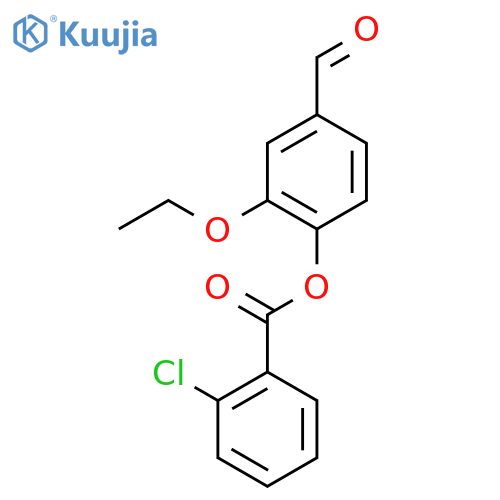 Benzoic acid, 2-chloro-, 2-ethoxy-4-formylphenyl ester structure