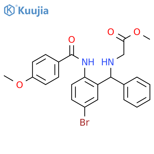 methyl 2-({5-bromo-2-(4-methoxybenzamido)phenyl(phenyl)methyl}amino)acetate structure