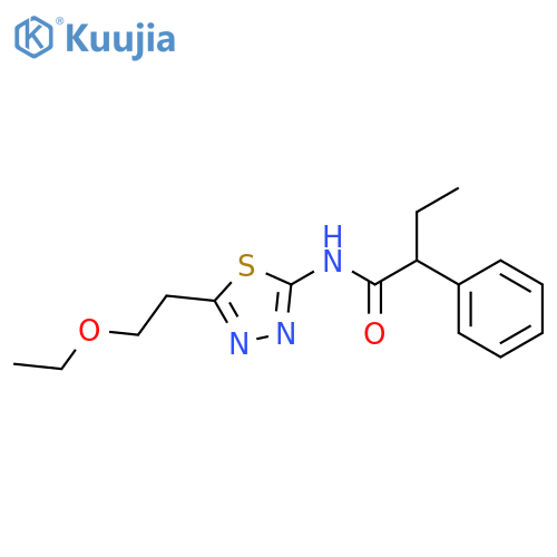 N-[5-(2-ethoxyethyl)-1,3,4-thiadiazol-2-yl]-2-phenylbutanamide structure