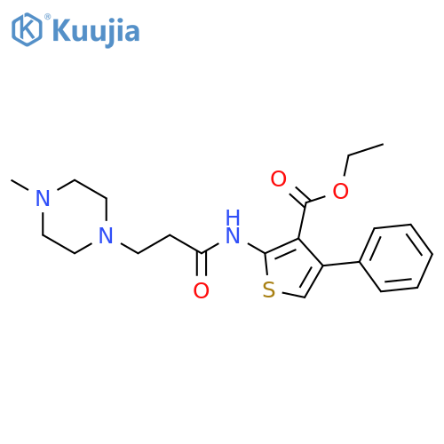 ethyl 2-3-(4-methylpiperazin-1-yl)propanamido-4-phenylthiophene-3-carboxylate structure