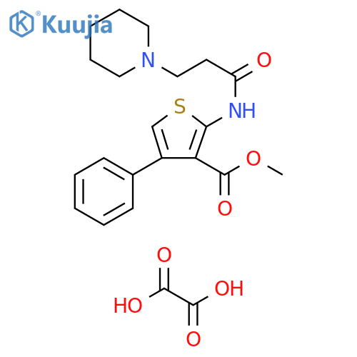 methyl 4-phenyl-2-3-(piperidin-1-yl)propanamidothiophene-3-carboxylate; oxalic acid structure