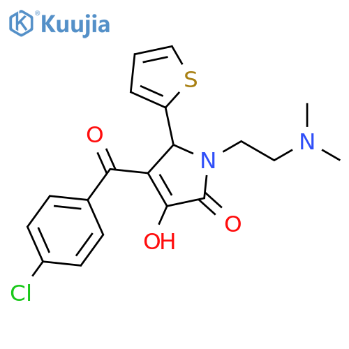 4-(4-chlorobenzoyl)-1-[2-(dimethylamino)ethyl]-3-hydroxy-5-(thiophen-2-yl)-2,5-dihydro-1H-pyrrol-2-one structure