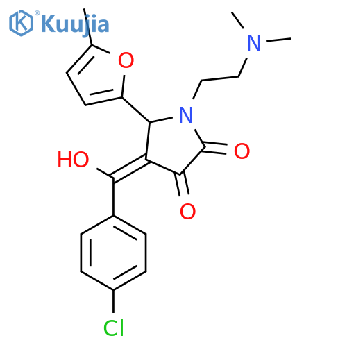 4-(4-chlorobenzoyl)-1-2-(dimethylamino)ethyl-3-hydroxy-5-(5-methylfuran-2-yl)-2,5-dihydro-1H-pyrrol-2-one structure
