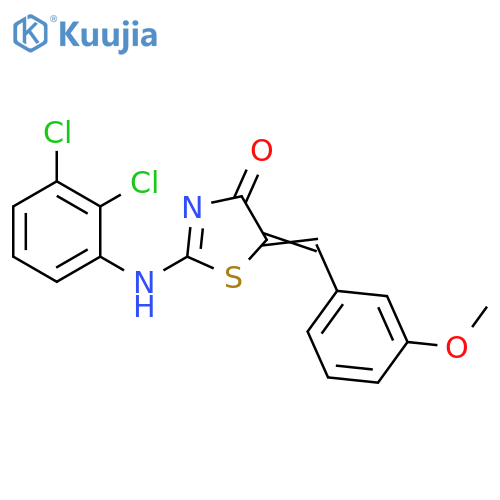 (5Z)-2-[(2,3-dichlorophenyl)amino]-5-[(3-methoxyphenyl)methylidene]-4,5-dihydro-1,3-thiazol-4-one structure