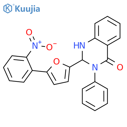 2-(5-(2-nitrophenyl)furan-2-yl)-3-phenyl-2,3-dihydroquinazolin-4(1H)-one structure