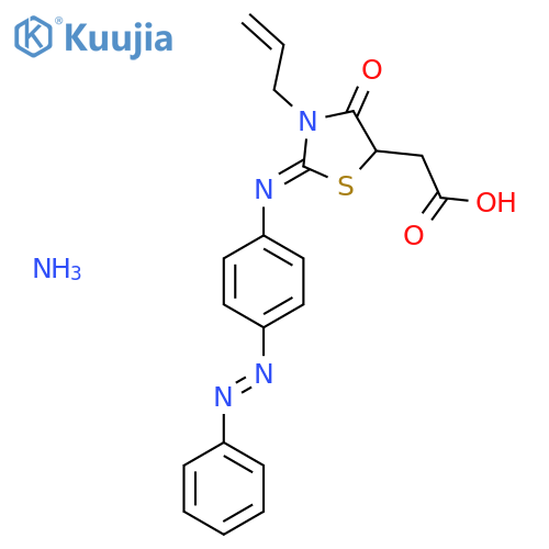 2-(2Z)-4-oxo-2-({4-(1E)-2-phenyldiazen-1-ylphenyl}imino)-3-(prop-2-en-1-yl)-1,3-thiazolidin-5-ylacetic acid amine structure