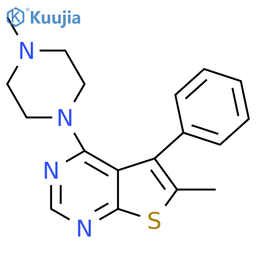 1-methyl-4-{6-methyl-5-phenylthieno2,3-dpyrimidin-4-yl}piperazine structure