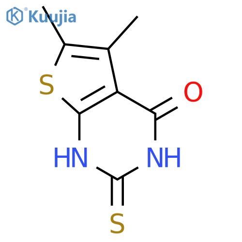 5,6-dimethyl-2-sulfanyl-3H,4H-thieno2,3-dpyrimidin-4-one structure