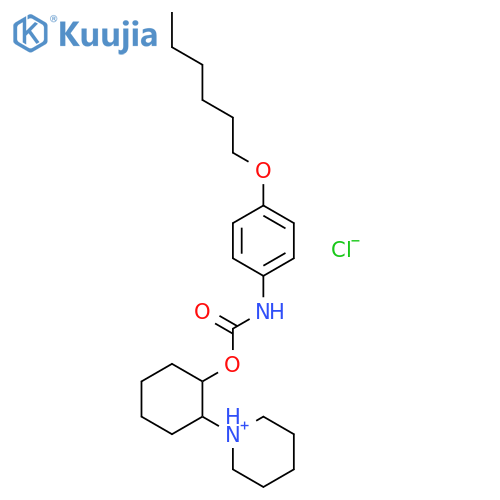 1-[(1S,2S)-2-({[4-(hexyloxy)phenyl]carbamoyl}oxy)cyclohexyl]piperidinium chloride structure