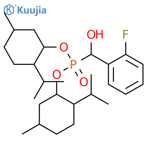 Bis(2-isopropyl-5-methylcyclohexyl) (2-fluorophenyl)(hydroxy)methylphosphonate structure