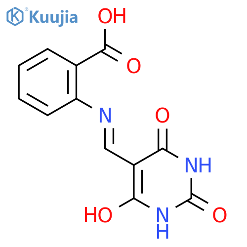 2-(((2,4,6-Trioxo-3,5-diazaperhydroinylidene)methyl)amino)benzoic acid structure