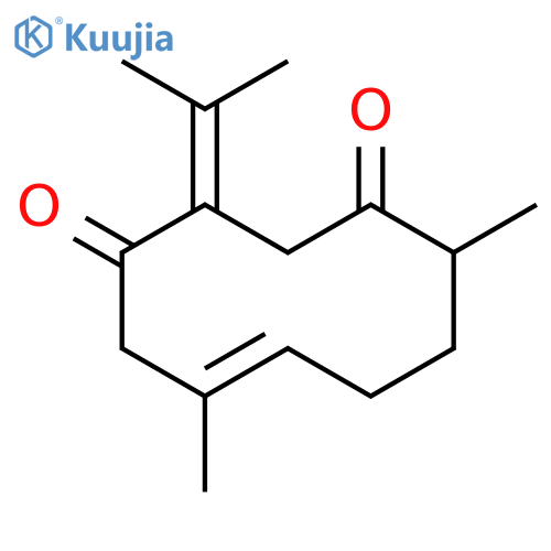(6Z,10S)-6,10-dimethyl-3-(1-methylethylidene)cyclodec-6-ene-1,4-dione structure