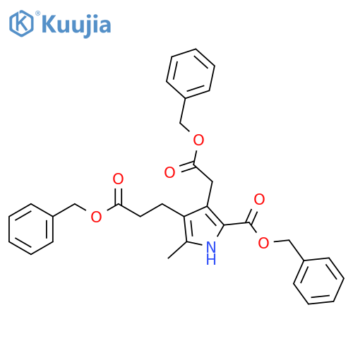 1H-Pyrrole-3-propanoic acid,2-methyl-4-[2-oxo-2-(phenylmethoxy)ethyl]-5-[(phenylmethoxy)carbonyl]-,phenylmethyl ester structure