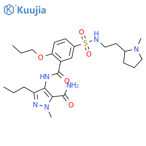 1-Methyl-4-5-2-(1-methyl-2-pyrrolidinyl)ethylaminosulfonyl-2-propoxybenzoylamino-3-propyl-1H-pyrazole-5-carboxamide structure