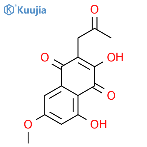2-Acetonyl-3,5-dihydroxy-7-methoxy-1,4-naphthoquinone structure