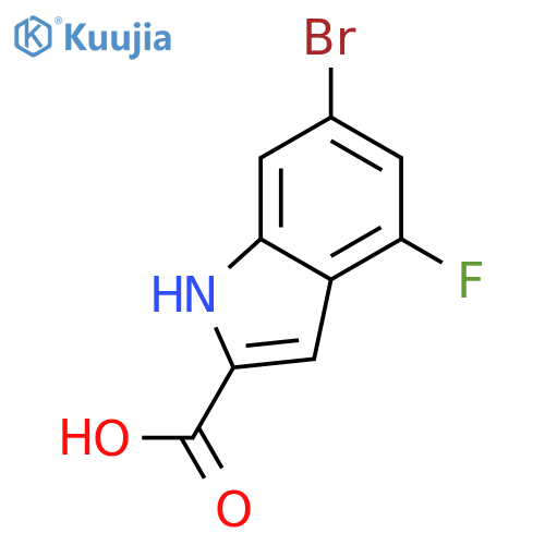 6-bromo-4-fluoro-1H-indole-2-carboxylic acid structure