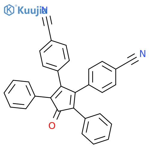 Benzonitrile, 4,4'-(4-oxo-3,5-diphenyl-2,5-cyclopentadiene-1,2-diyl)bis- structure