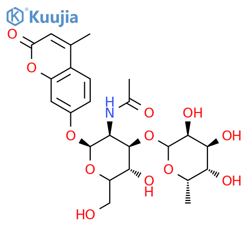 4-Methylumbelliferyl 2-Acetamido-2-deoxy-3-O-(α-L-fucopyranosyl)-β-D-glucopyranoside structure