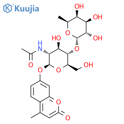 4-Methylumbelliferyl 2-Acetamido-2-deoxy-4-O-(α-L-fucopyranosyl)-β-D-glucopyranoside structure