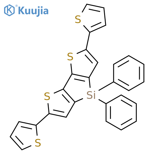 4H-Silolo[3,2-b:4,5-b']dithiophene, 4,4-diphenyl-2,6-di-2-thienyl- structure