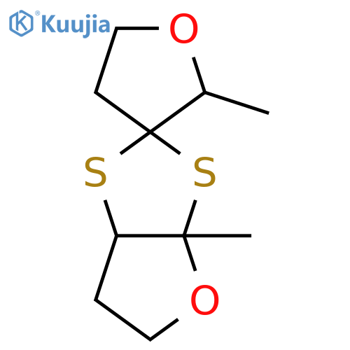 Hexahydro-2'3a-dimethylspiro1,3-dithiolo4,5-bfuran-2,3'(2'h)-furan structure