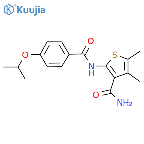 4,5-dimethyl-2-4-(propan-2-yloxy)benzamidothiophene-3-carboxamide structure
