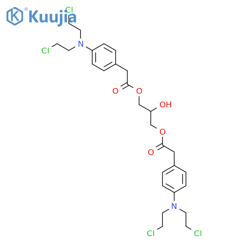 [3-[2-[4-[bis(2-chloroethyl)amino]phenyl]acetyl]oxy-2-hydroxypropyl] 2-[4-[bis(2-chloroethyl)amino]phenyl]acetate structure