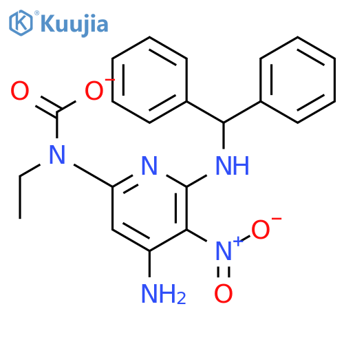 Carbamic acid,N-[4-amino-6-[(diphenylmethyl)amino]-5-nitro-2-pyridinyl]-, ethyl ester structure