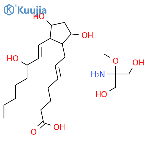 (5Z,9alpha,11alpha,13E,15S)-9,11,15-trihydroxyprosta-5,13-dien-1-oic acid - 2-amino-2-methoxypropane-1,3-diol (1:1) structure