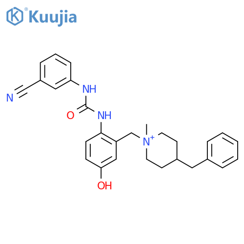 Piperidinium,1-[[2-[[[(3-cyanophenyl)amino]carbonyl]amino]-5-hydroxyphenyl]methyl]-1-methyl-4-(phenylmethyl)- structure