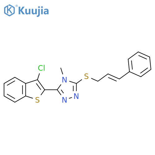 3-(3-chloro-1-benzothiophen-2-yl)-4-methyl-5-{(2E)-3-phenylprop-2-en-1-ylsulfanyl}-4H-1,2,4-triazole structure